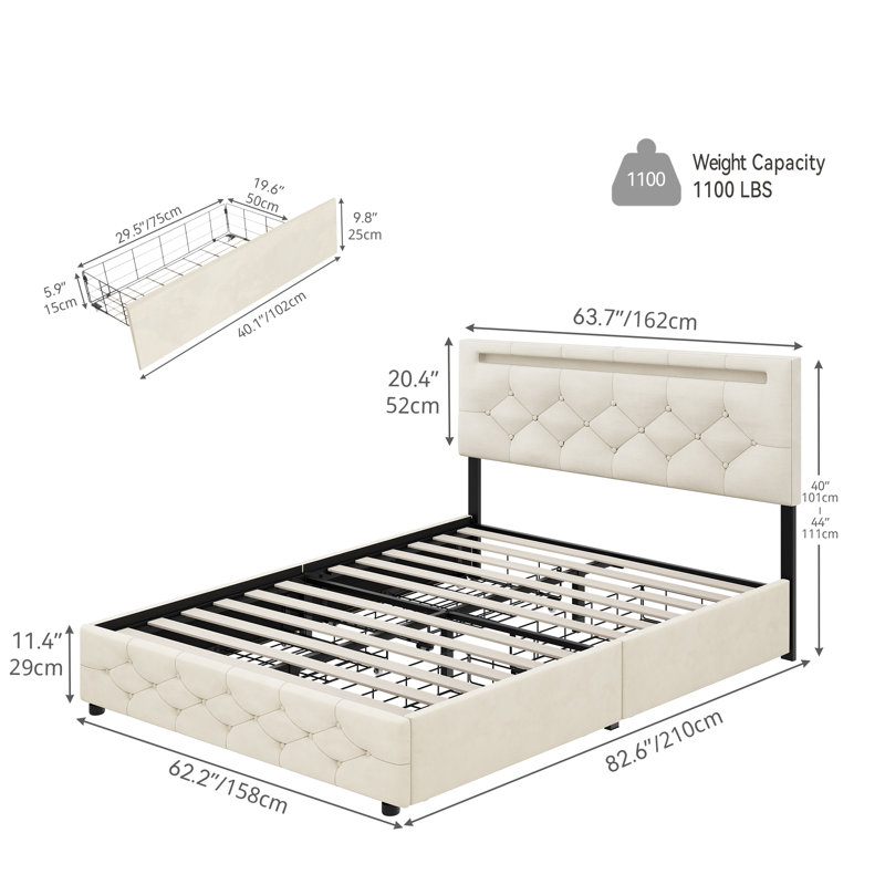 Wade Logan Arvyda Upholstered Platform Storage Bed Reviews Wayfair